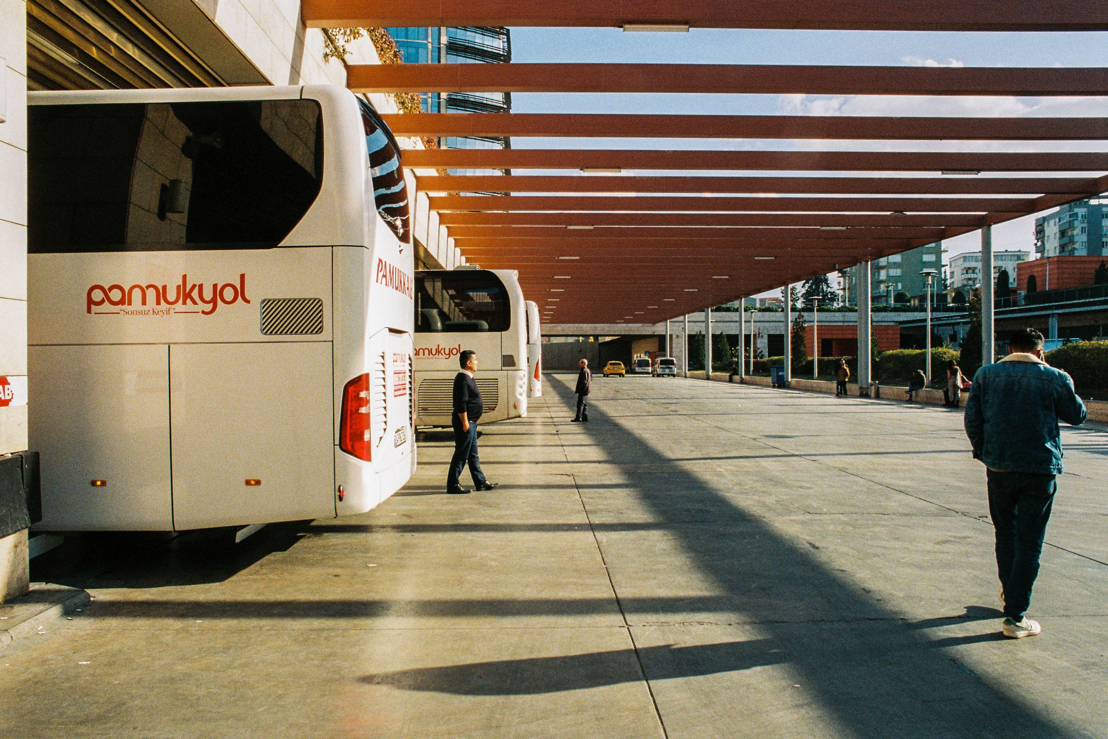 Bus's drivers waiting to leave in Denizli's station
