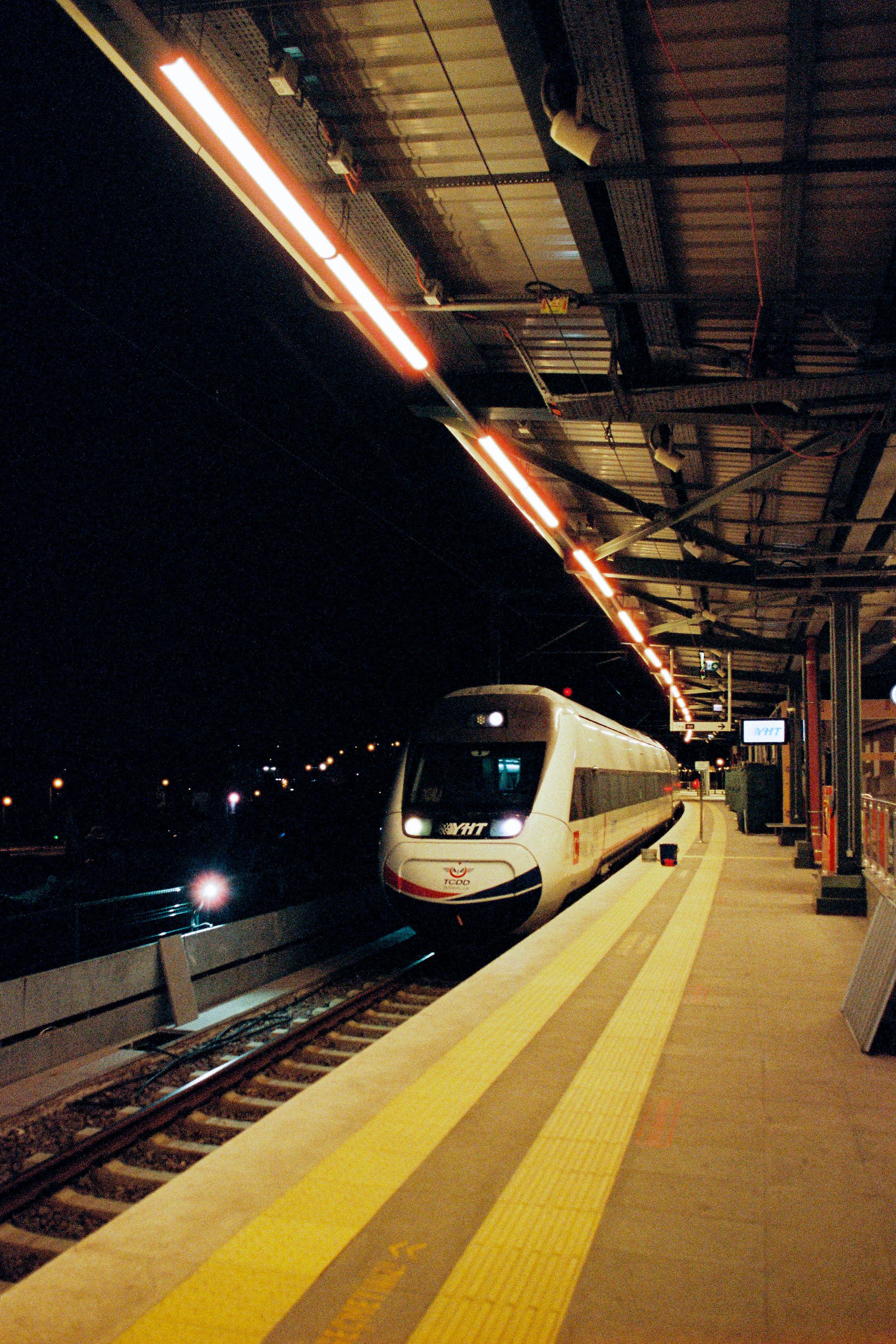 TCDD (Turkish State Railways) train, waiting on the platform in Istanbul